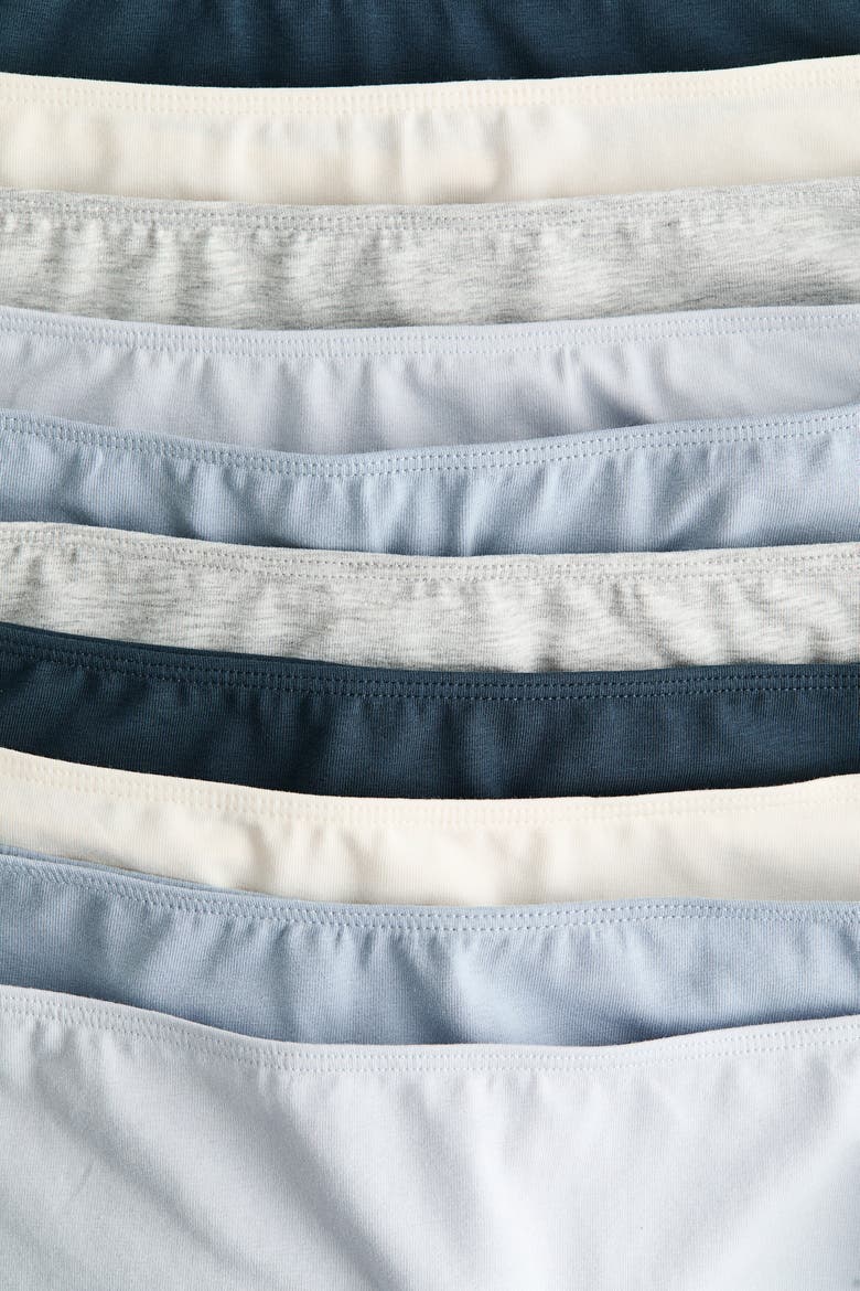 10-pack cotton hipster briefs, Alternate, color, Dusty blue/light gray melange