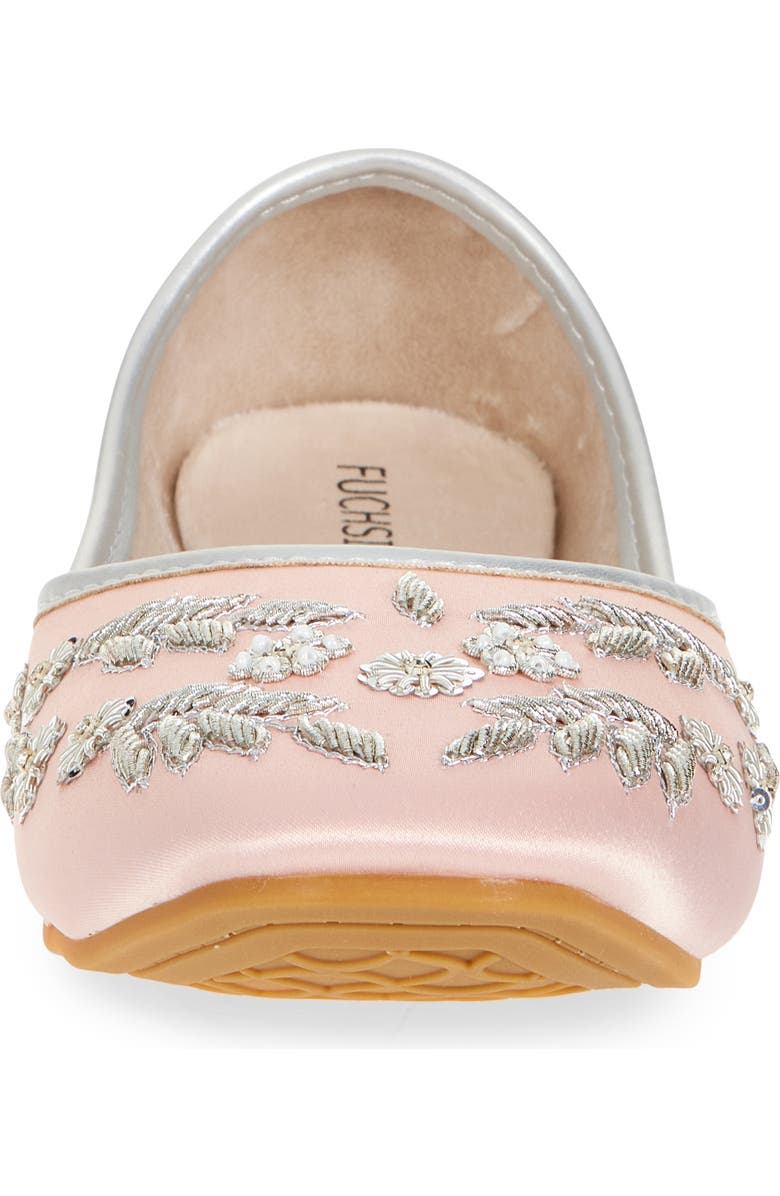FUCHSIA Amira Floral Embroidered Jutti Flat, Alternate, color, Rosegold