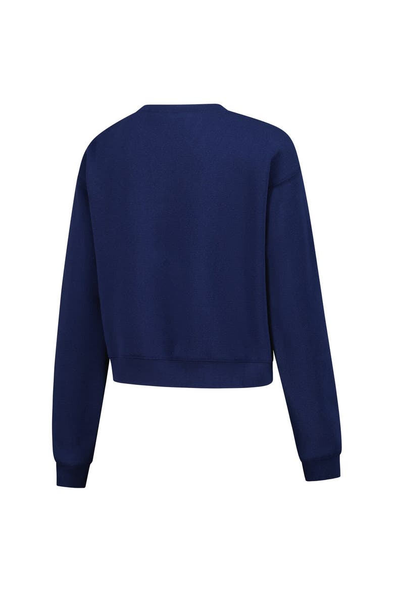 Women's ZooZatz Navy Michigan Wolverines Chenille Cropped Sweatshirt, Alternate, color, Navy