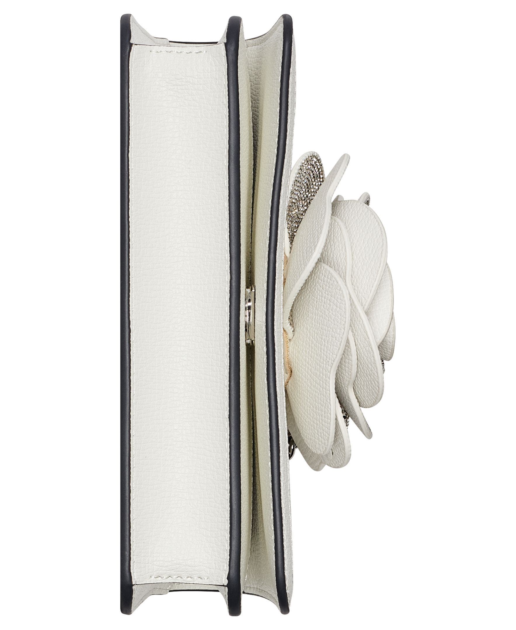 Kosette Flower Applique Crossbody, Alternate, color, Winter White/Silver