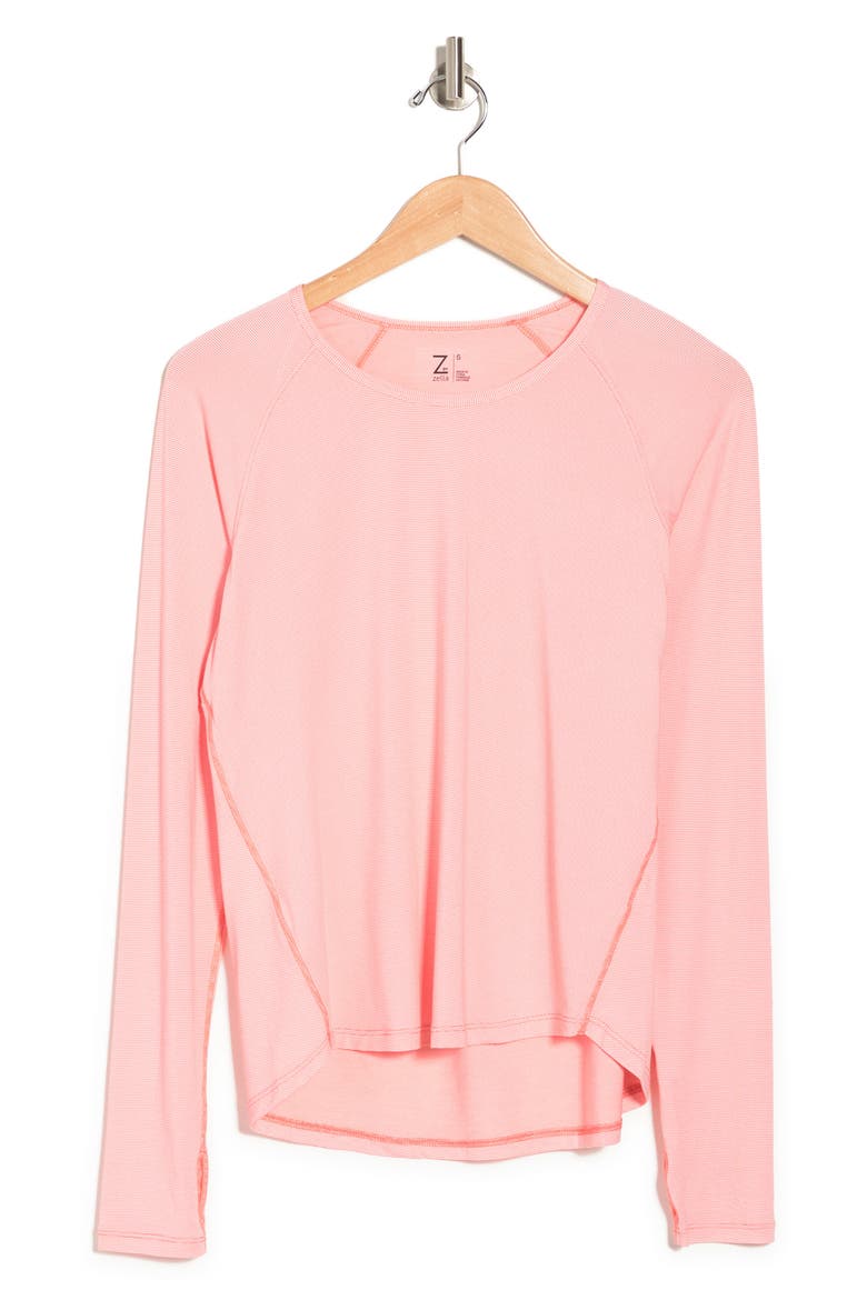 Stripe Long Sleeve Shirt, Alternate, color, PINK BLOSSOM