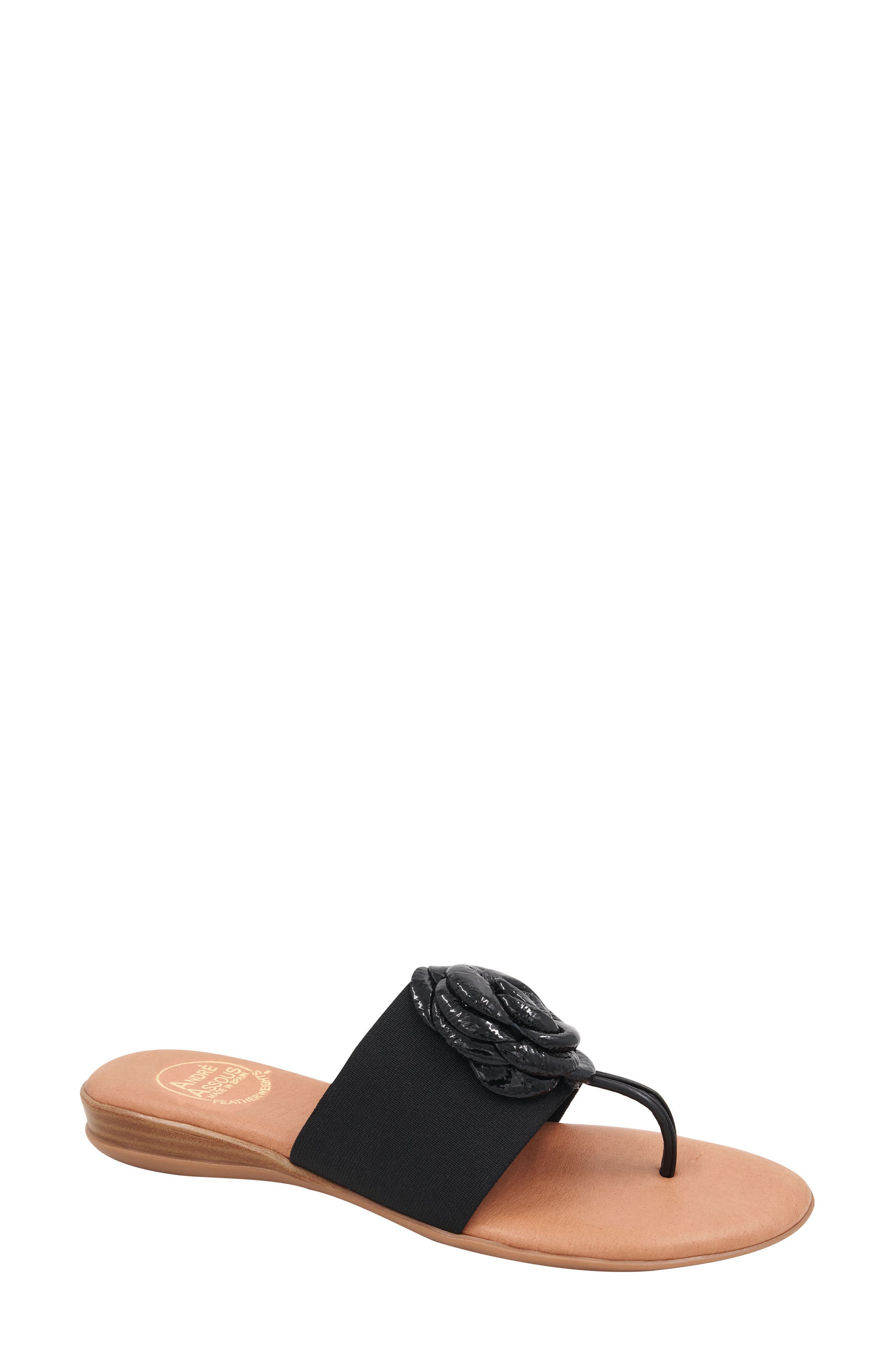 André Assous Nara Sandal, Main, color, Black Patent