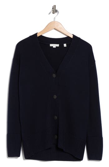 Vince Weekend Wool Blend Cardigan In Blue