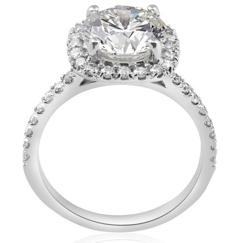 Bliss Diamond 3 1/2ct Diamond Cushion Halo Engagement Ring 14k Gold Lab Grown In 14k White Gold