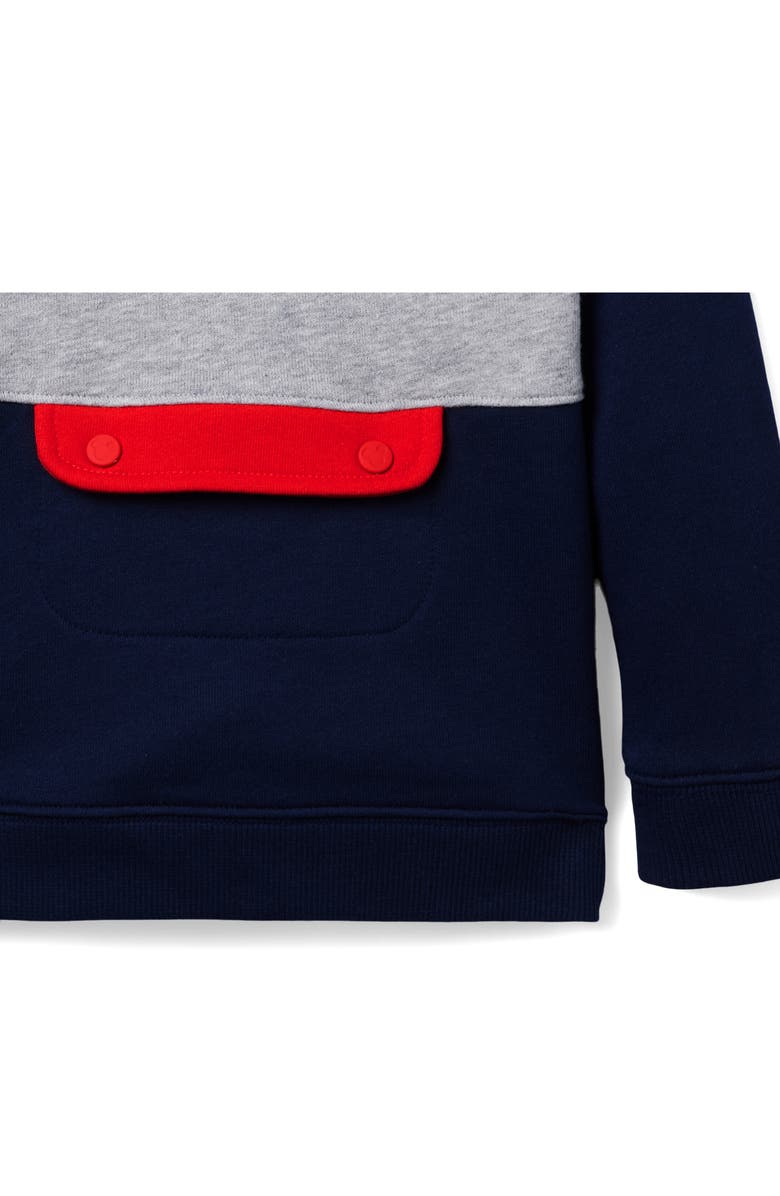 Janie and Jack x Disney Kids' Mickey Patch Colorblock French Terry Hoodie, Alternate, color, 