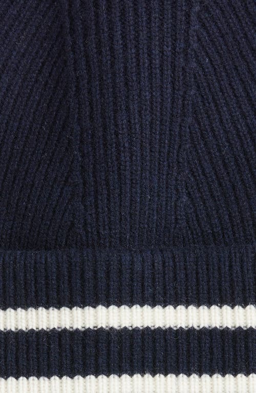 Krost Stripe Wool Beanie In Blue