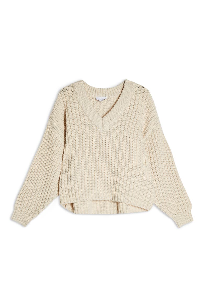 Oversize V-Neck Sweater, Alternate, color, OATMEAL