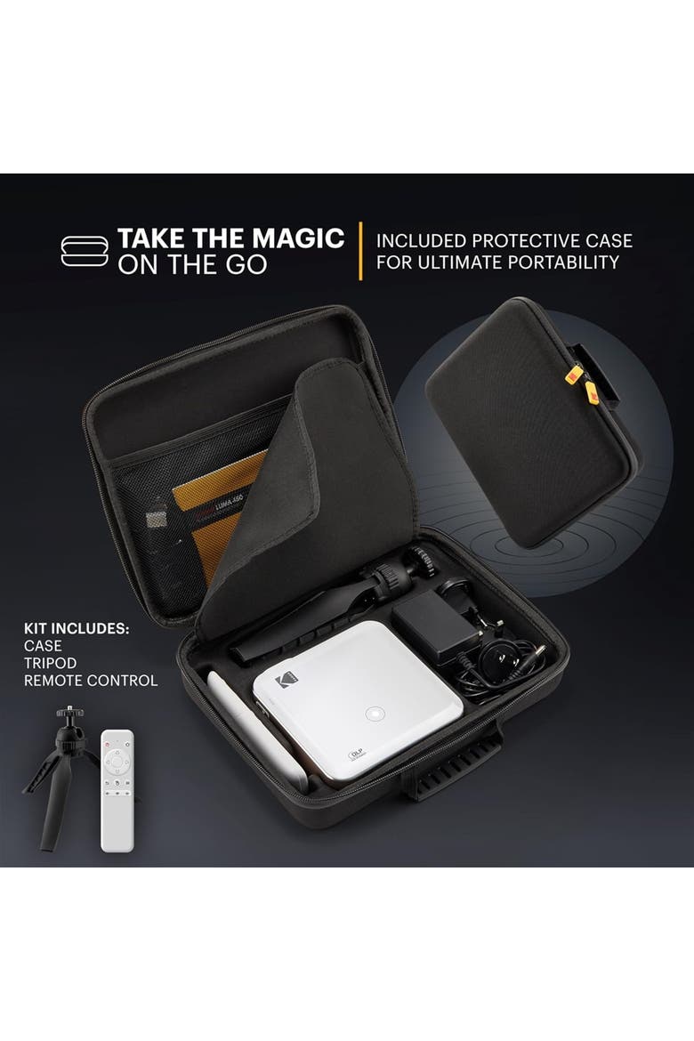 Luma 450 Smart Projector, Full HD Portable Pico Projector with Tripod, Remote & Carrying Case, Alternate, color, White