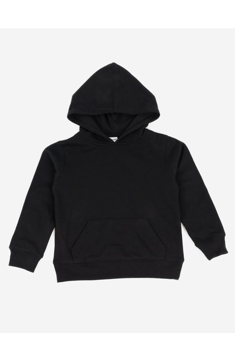 Leveret Kids Pullover Hoodie, Cotton Blend, Kangaroo Pocket, Solid Colors, Alternate, color, Black