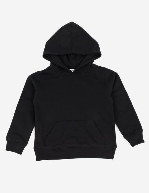 Kids Pullover Hoodie, Cotton Blend, Kangaroo Pocket, Solid Colors