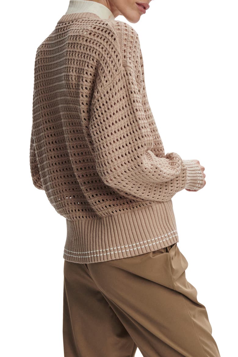 Open Stitch Cardigan, Alternate, color, LIGHT TAUPE