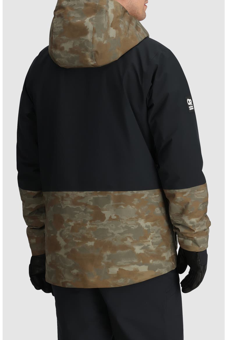 Snowcrew Waterproof Hooded Ski Jacket, Alternate, color, RANGER GREEN CAMO/ BLACK