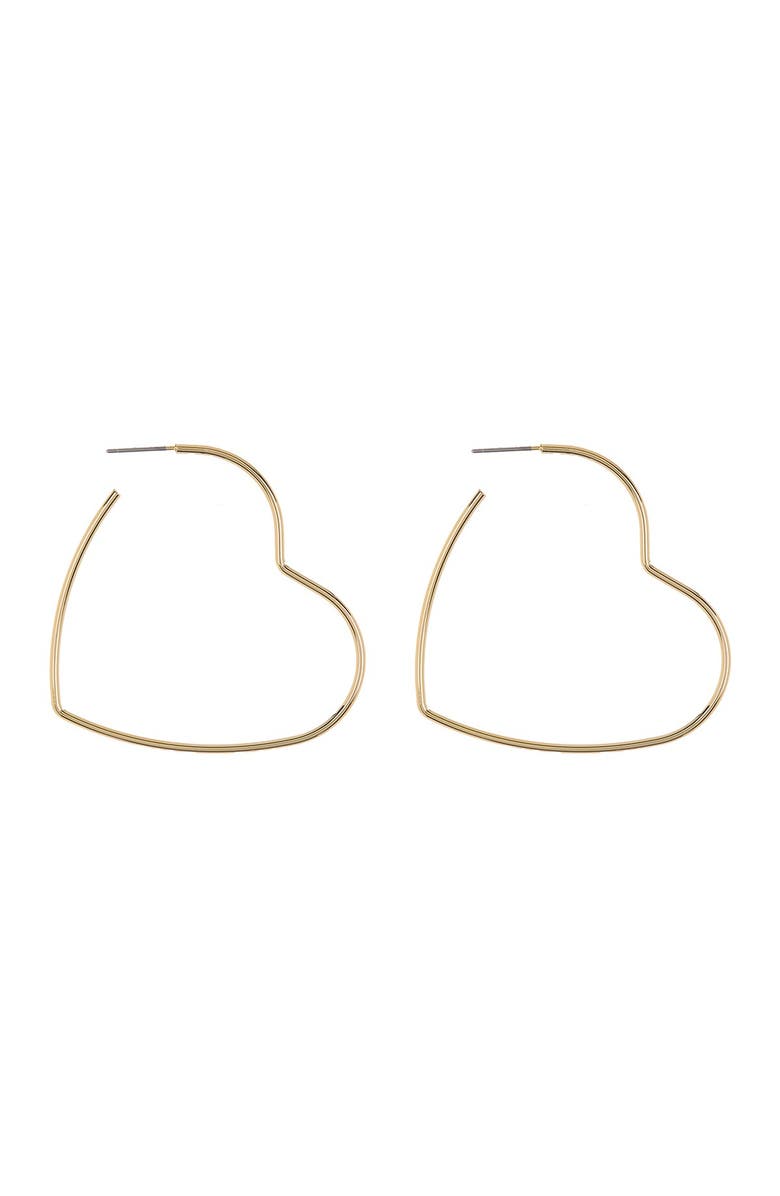 AREA STARS Thin Heart Hoop Earrings, Alternate, color, 