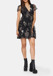 Disturbia Estrid Embroidered Mini Dress