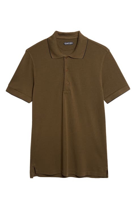 Tipped Lyocell & Cotton Piqué Polo