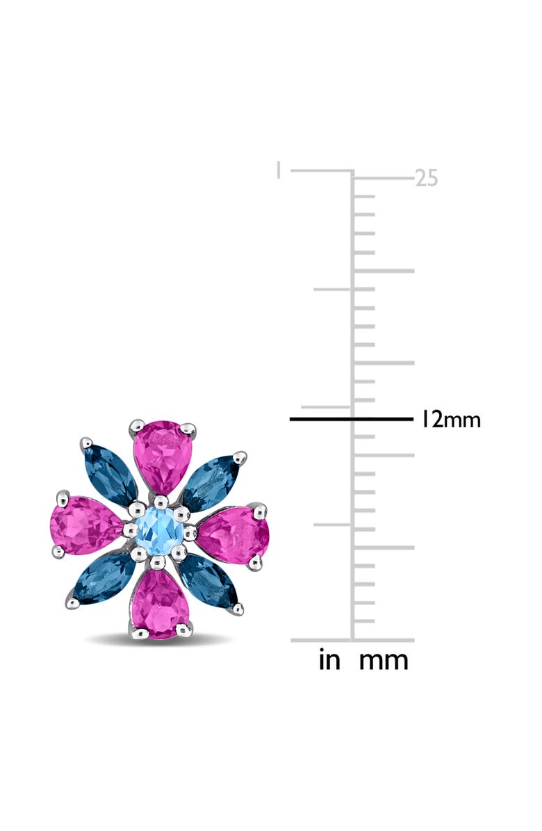 Julianna B. Rhodolite & Topaz Flower Stud Earrings, Alternate, color, Multi-Stone