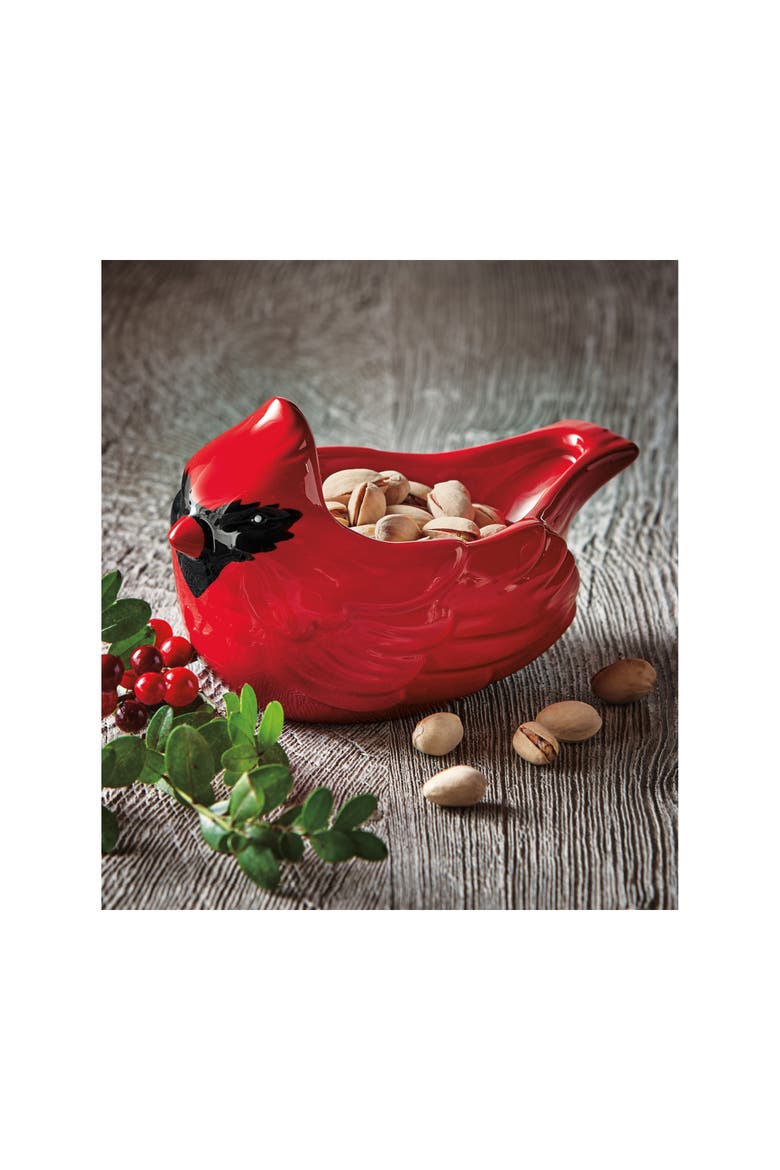 Cardinal Red Ceramic Serving Bowl - Dishwasher Safe Christmas, Alternate, color, Red