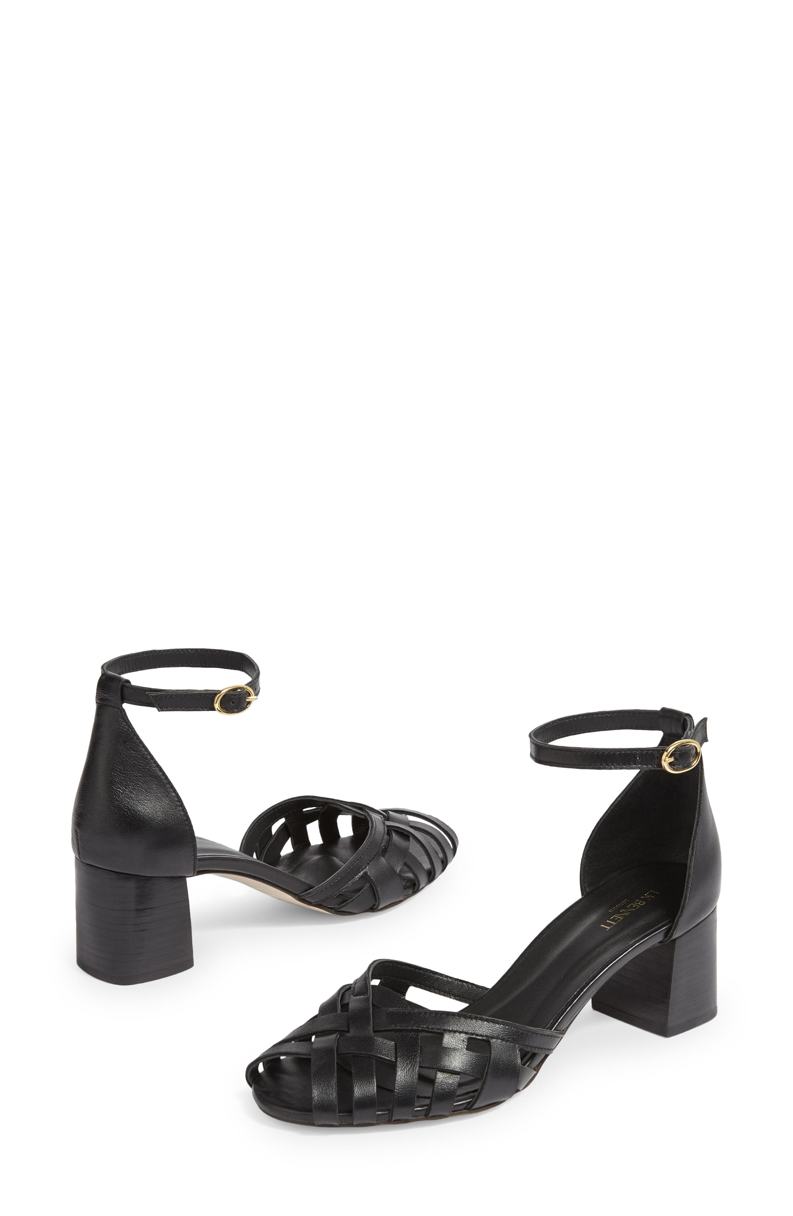 LK Bennett Noemia Ankle Strap Sandal, Alternate, color, Black