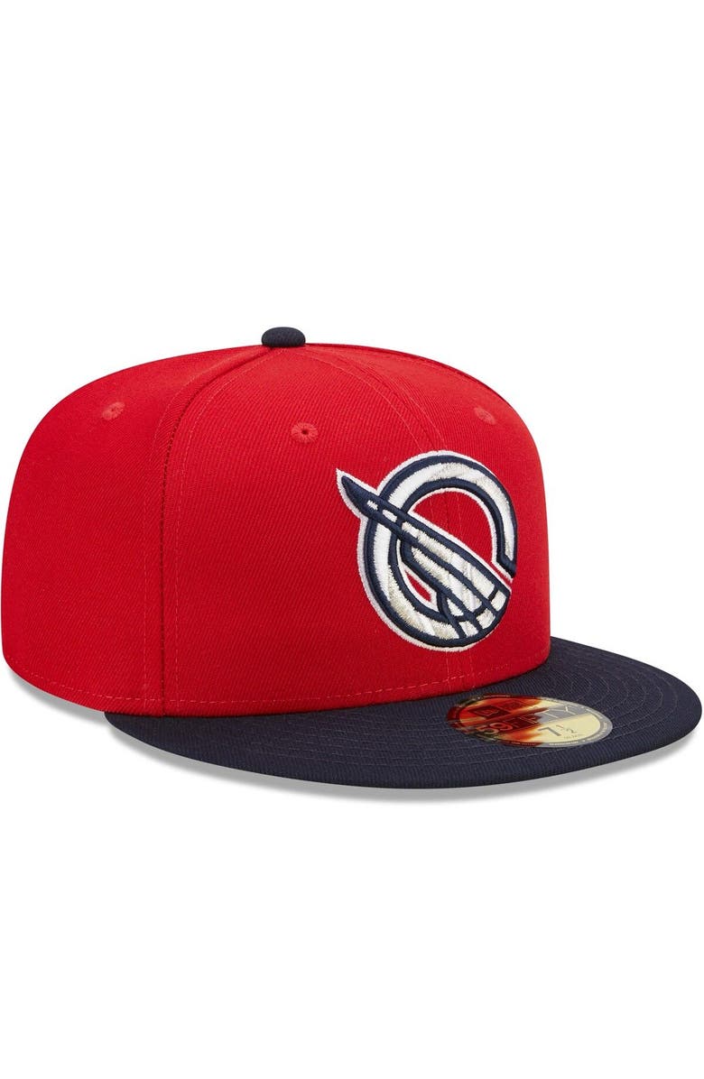 New Era Men's New Era Red/Navy Greenville Drive Marvel x Minor League 59FIFTY Fitted Hat, Alternate, color, Red