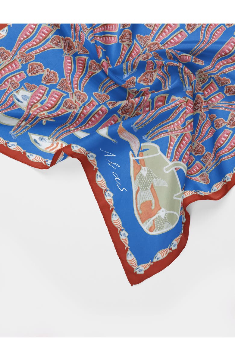 Alas The Reef Silk Bandana, Alternate, color, Print 'The Reef'