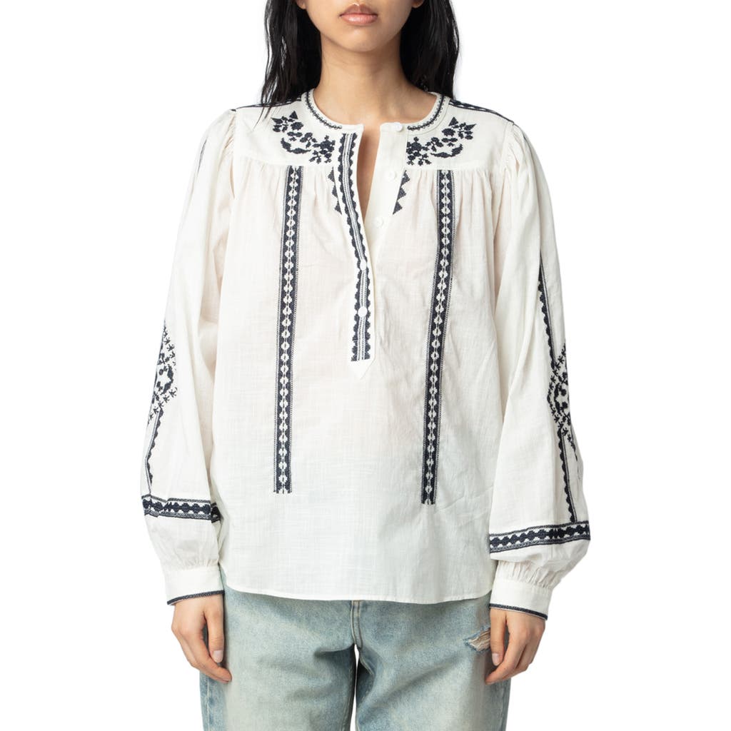 Shop Zadig & Voltaire Tigy Kozak Cotton Popover Shirt In Judo