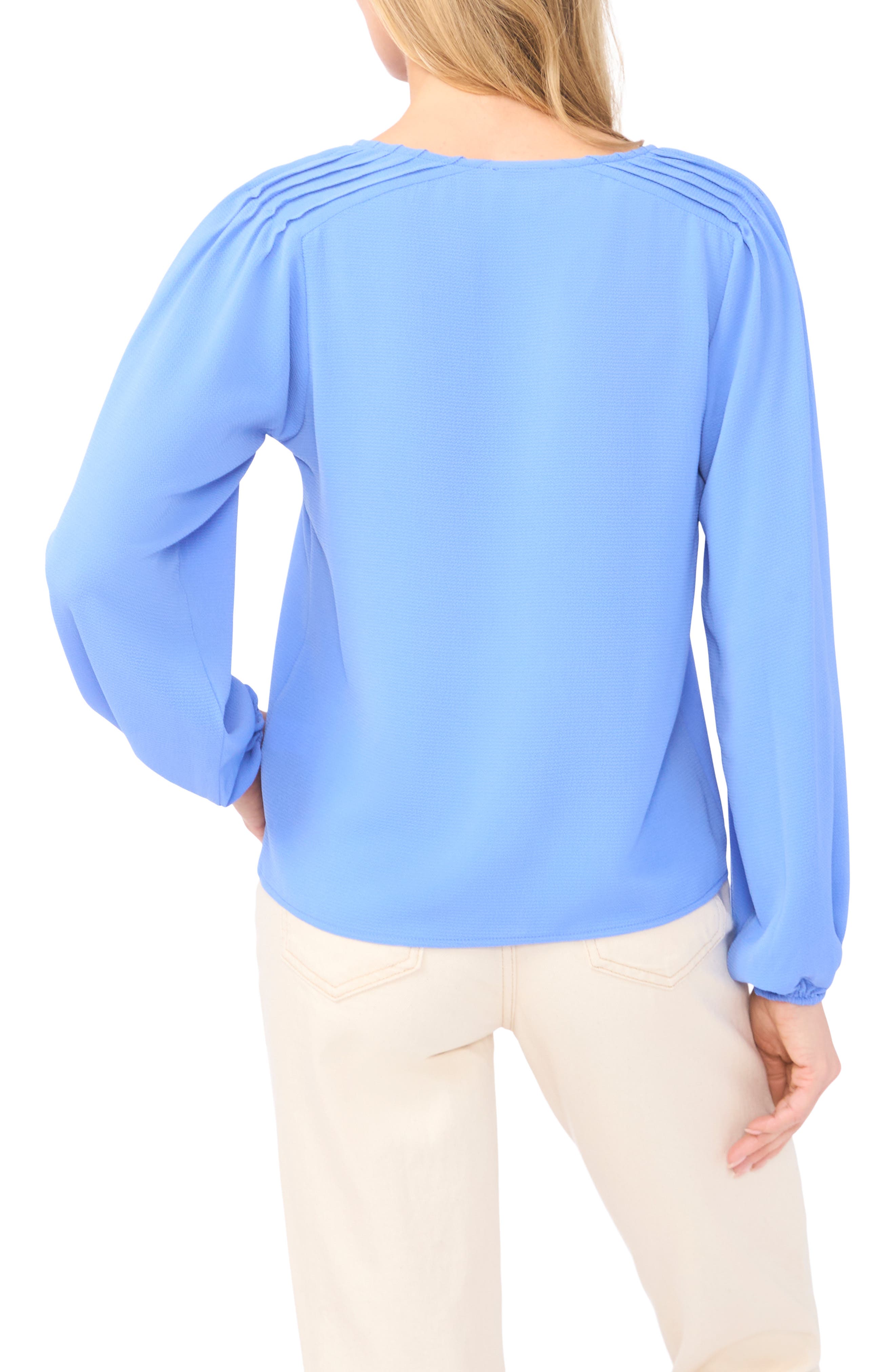 Circle Trim Pintuck Top - image 4