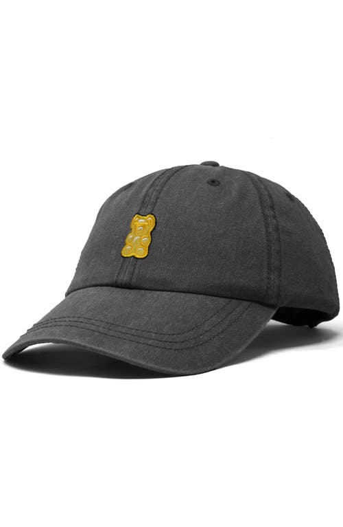 Dalix Yellow Gummy Embroidered Dad Cap In Washed Gray