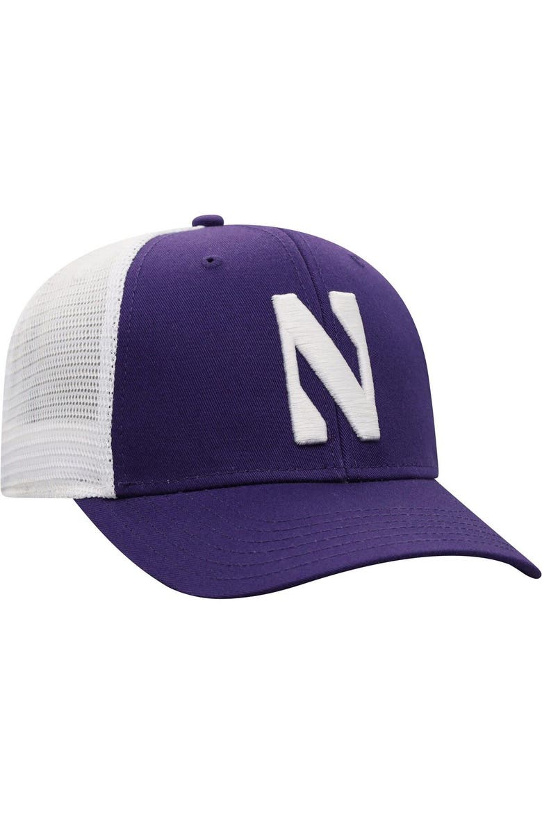Men's Top of the World Purple/White Northwestern Wildcats Trucker Snapback Hat, Alternate, color, Purple