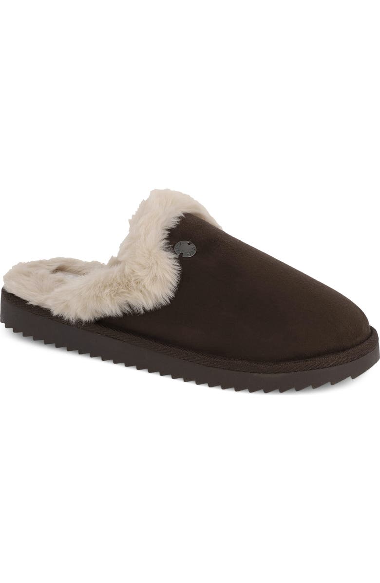 MIA Fudge Faux-Fur Lined Mule, Main, color, Brown