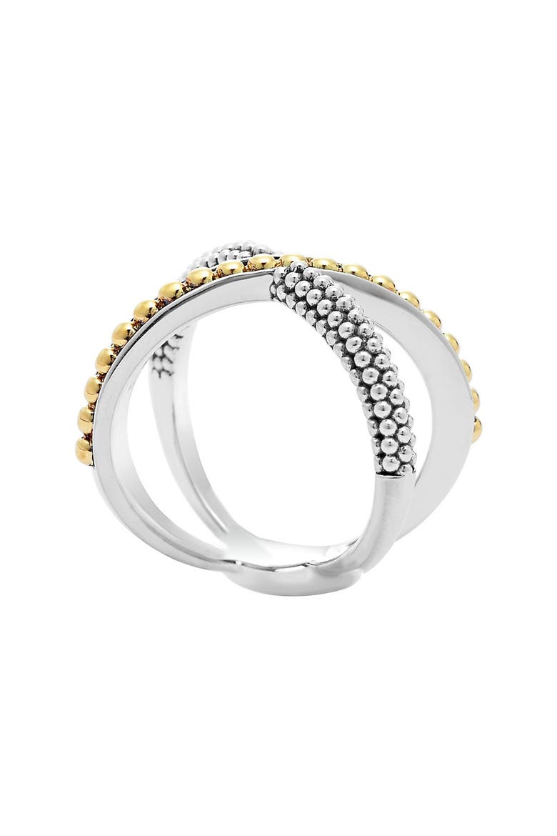 KSL Caviar Crossover Ring, Alternate, color, SILVER/ GOLD