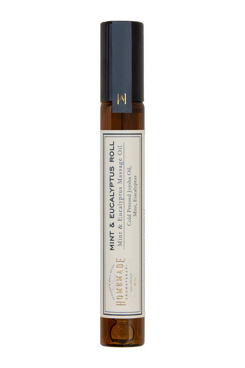 Cooling Mint & Eucalyptus Roll-On Aromatherapy Oil, Main, color, Golden