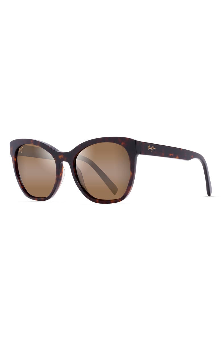 Maui Jim Alulu 56mm PolarizedPlus2<sup>®</sup> Cat Eye Sunglasses, Alternate, color, Brown