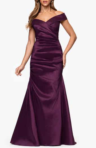Xscape Evenings Off the Shoulder Taffeta Sheath Gown