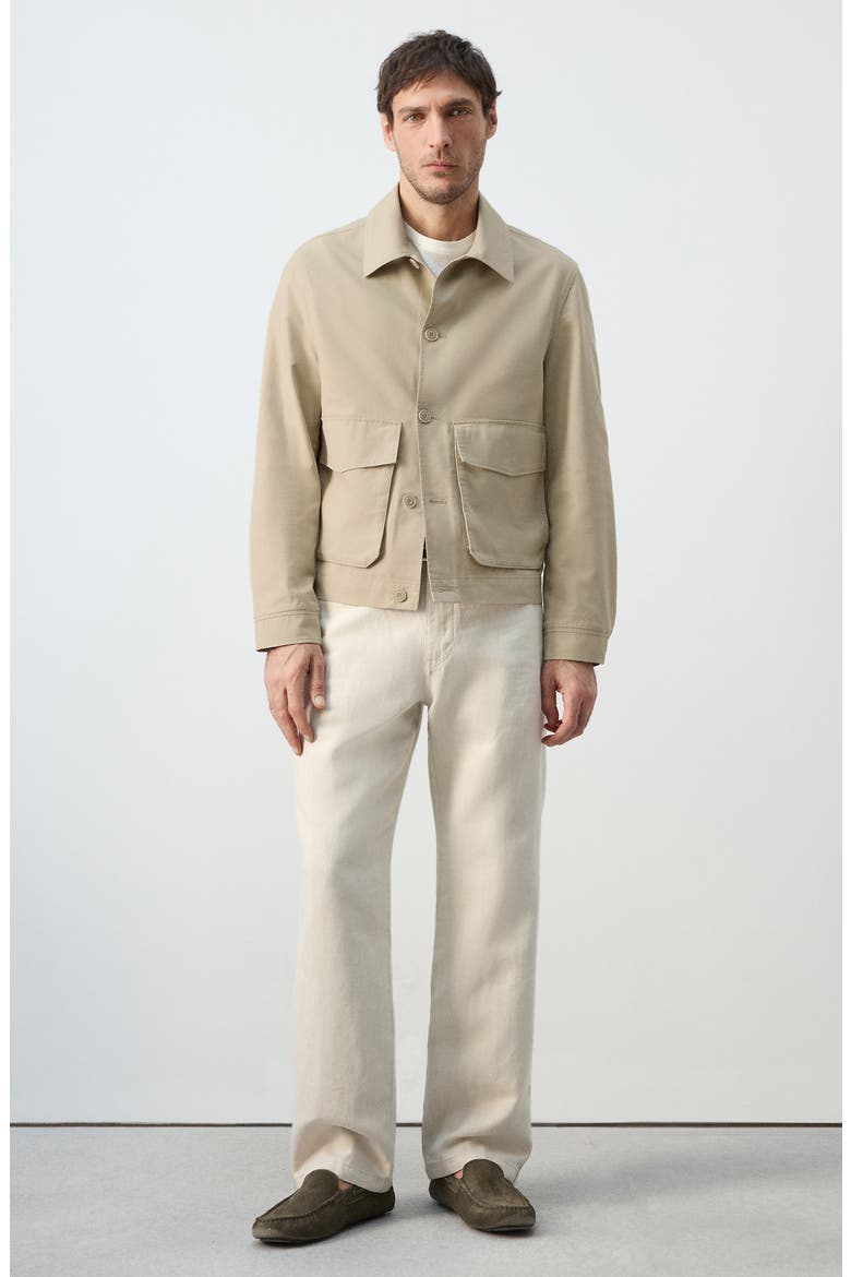 Cotton Blend Jacket, Alternate, color, BEIGE