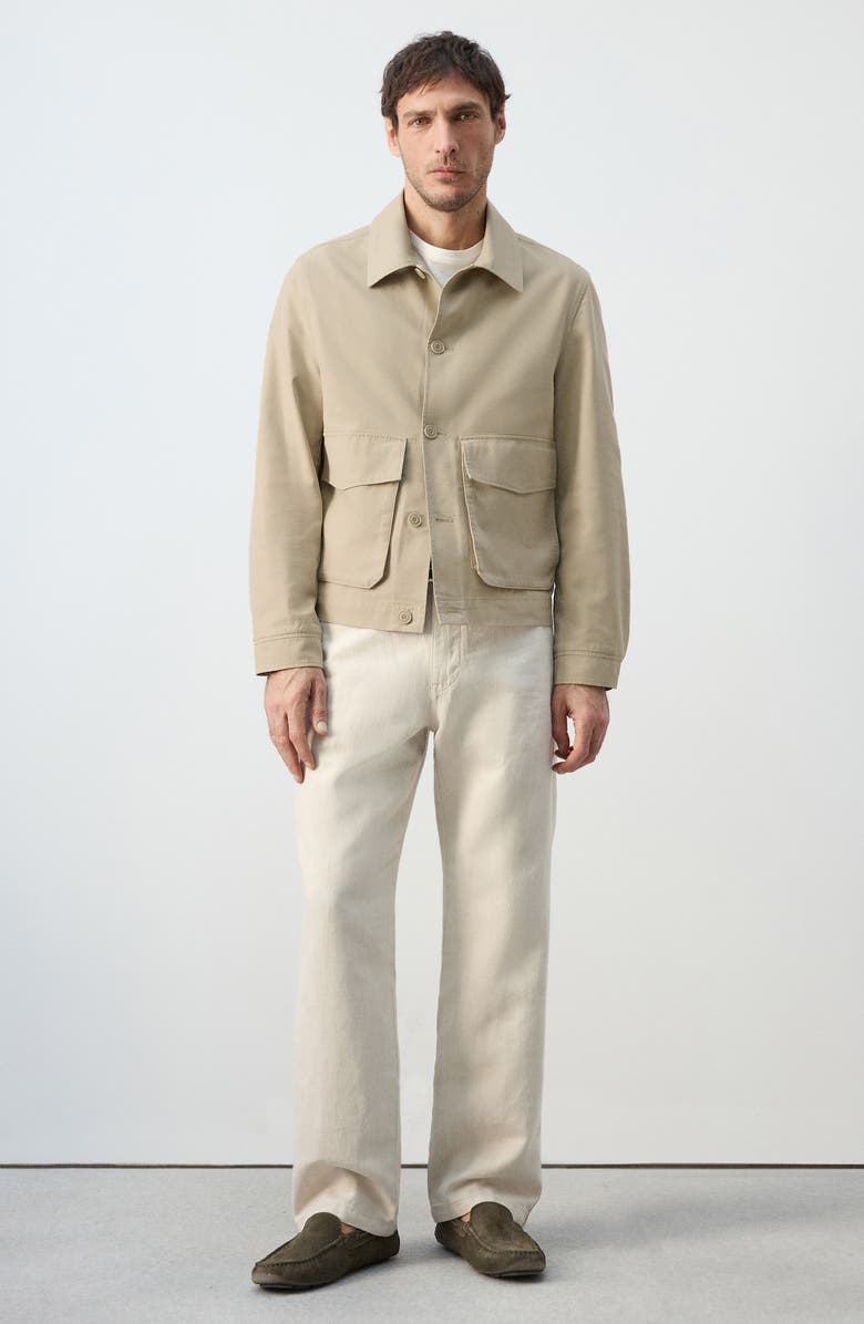 MANGO Cotton Blend Jacket, Alternate, color, Beige