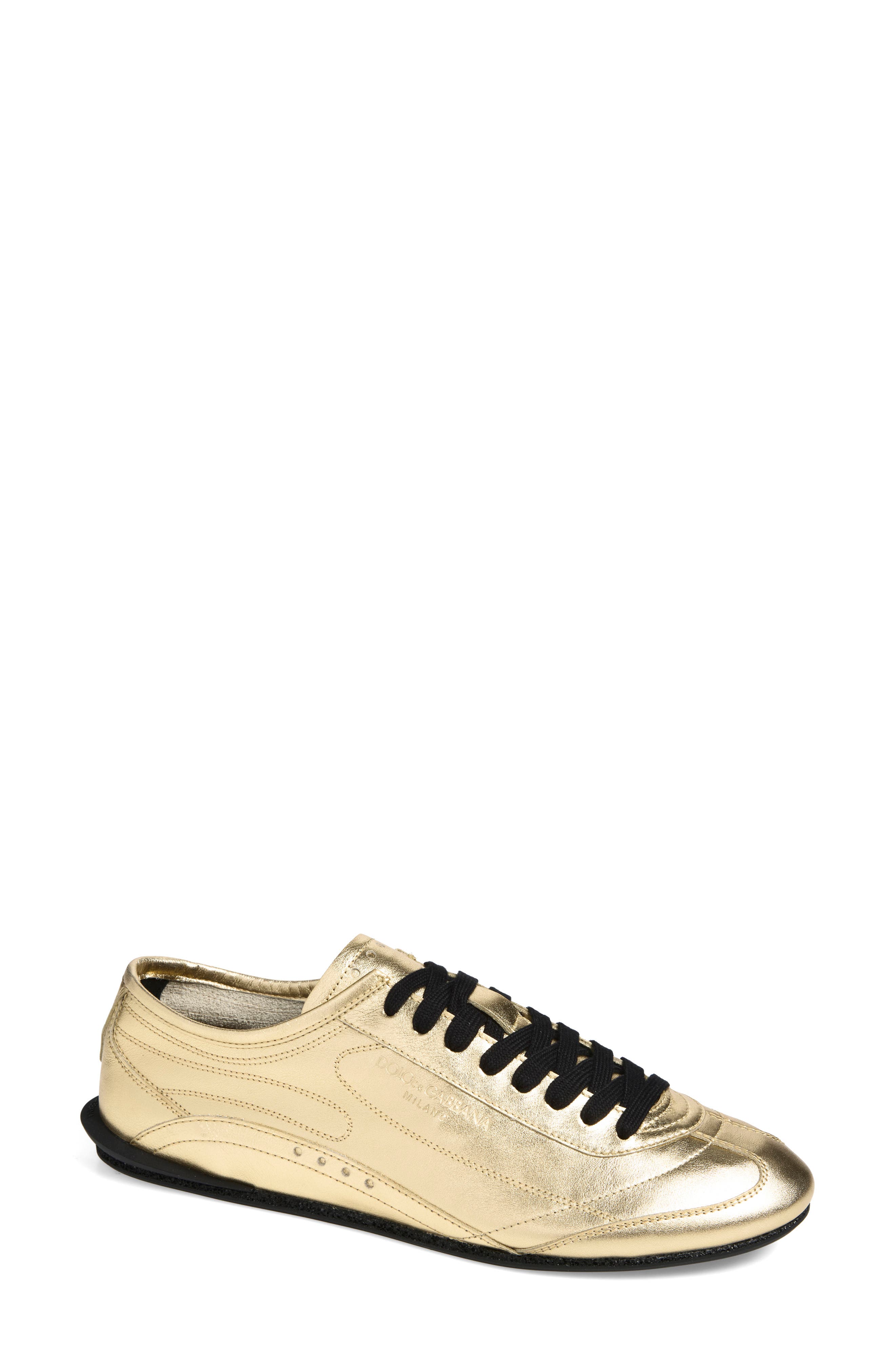 Leather Sneaker, Main, color, ORO BRILLANTE