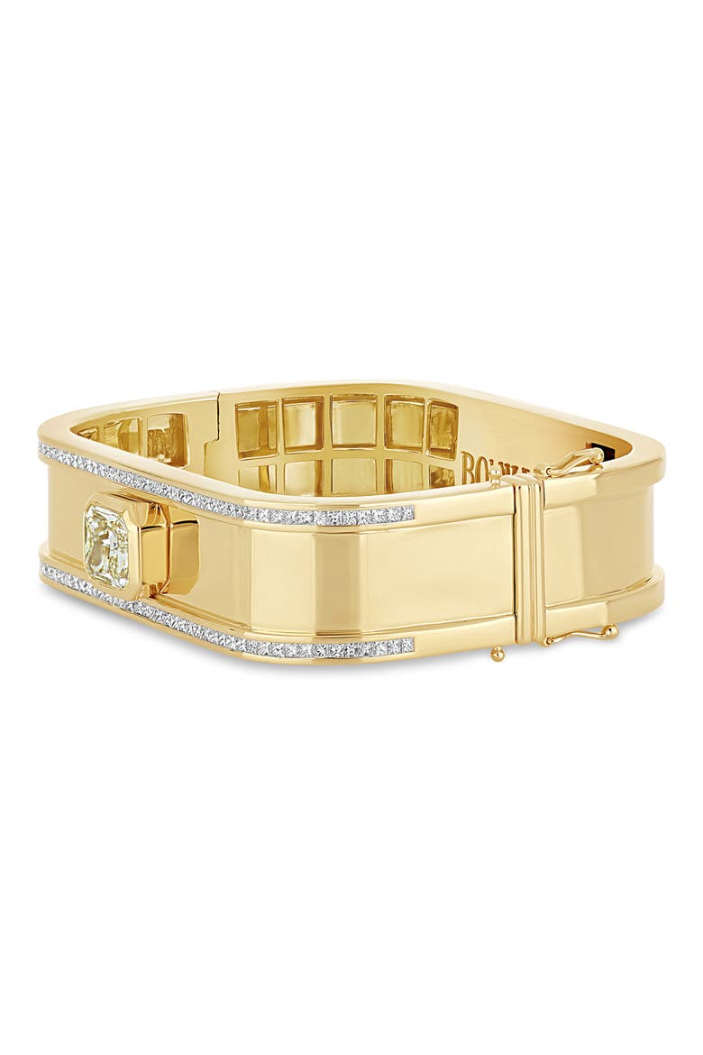 18K Gold Iris Diamond Bangle Bracelet, Alternate, color, YELLOW
