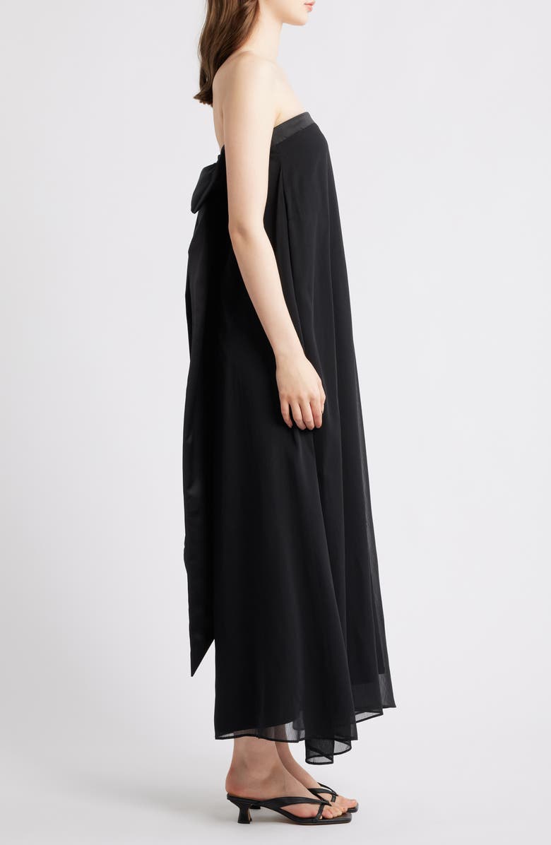 Petal & Pup Amici Strapless Bow Back Maxi Dress, Alternate, color, Black