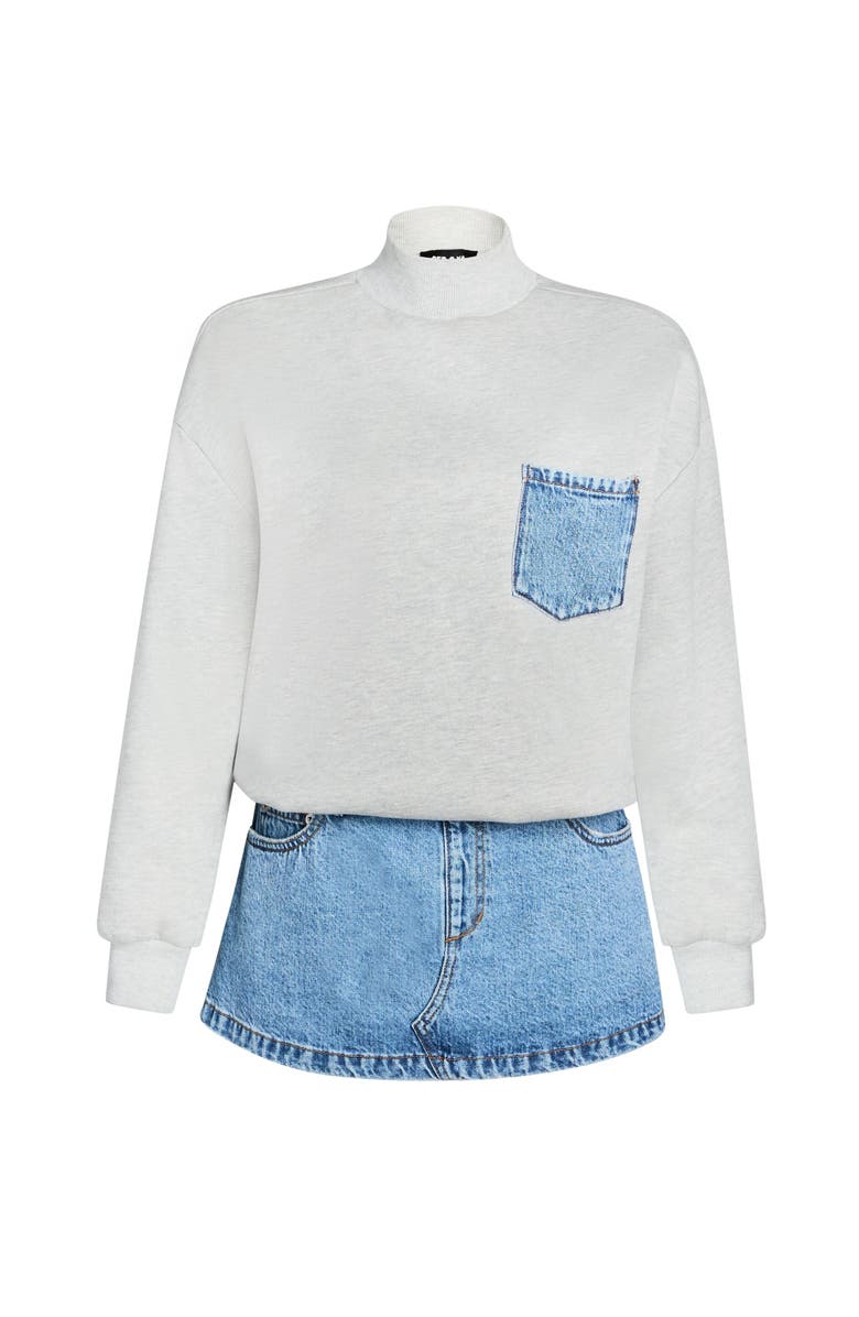 SER.O.YA Marley Terry Denim Sweater Dress, Alternate, color, 