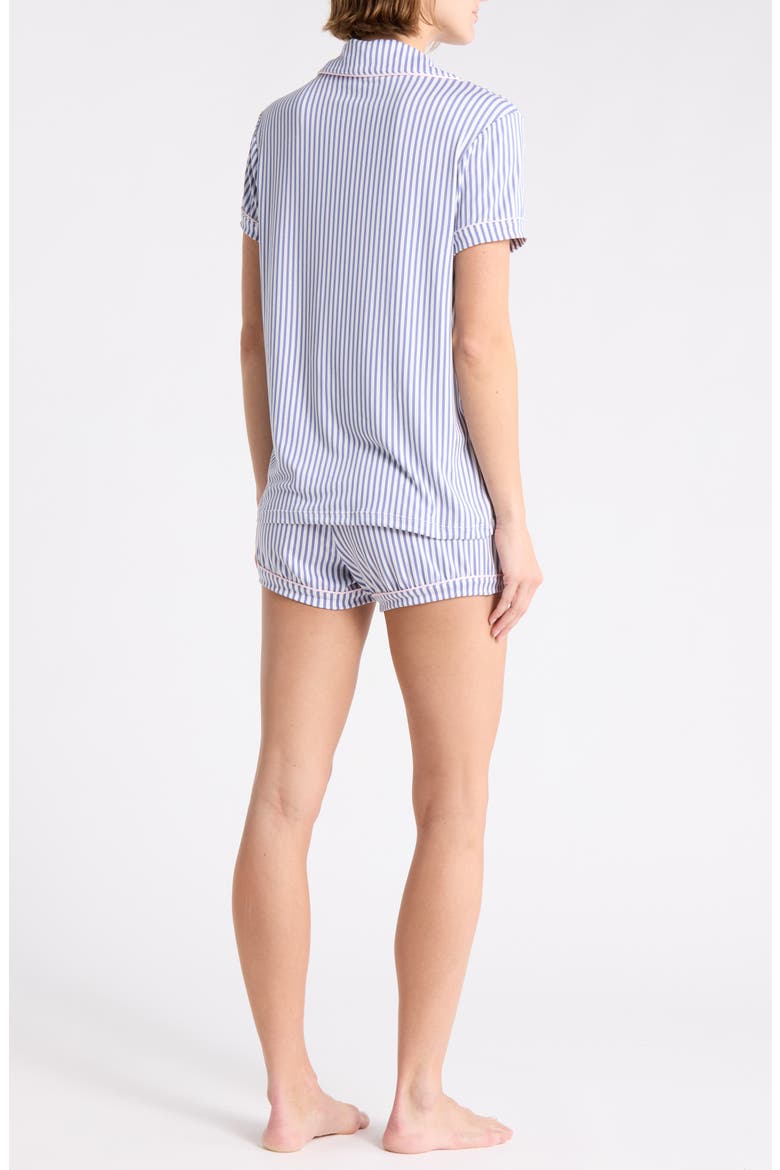 Dixie Butter Soft Shorts Pajamas, Alternate, color, DAWN STRIPE - BLUE