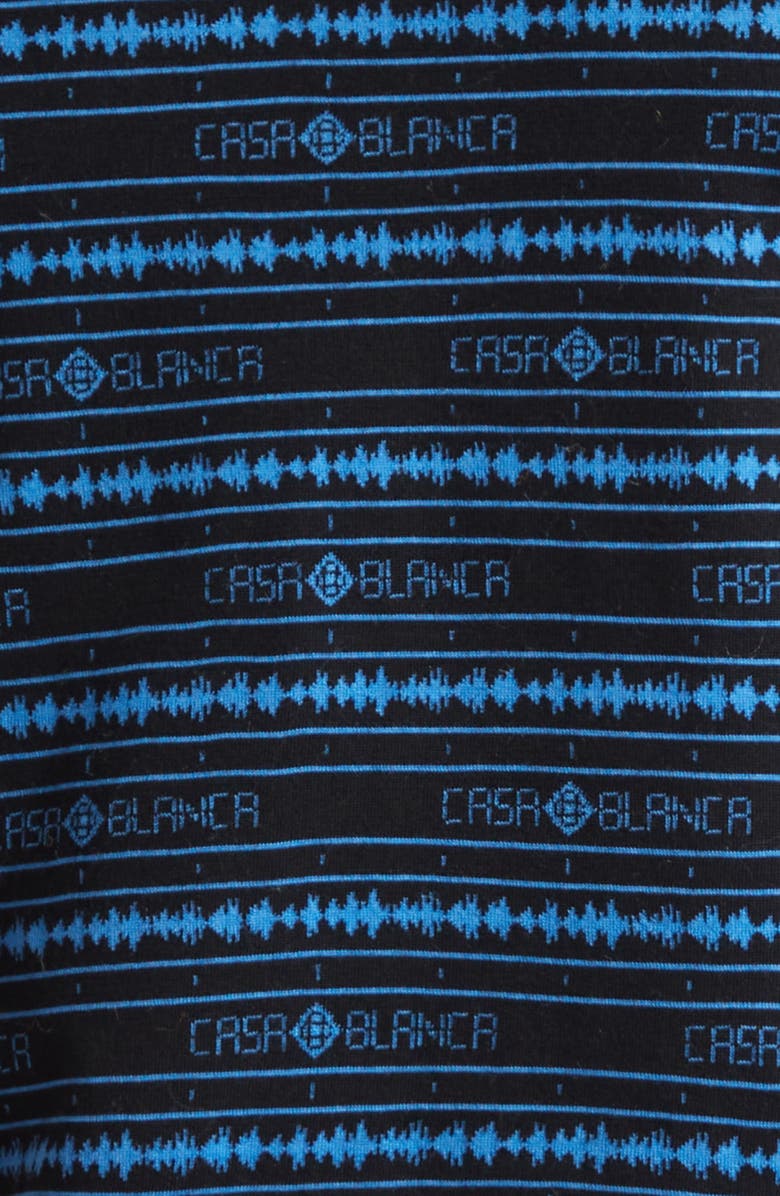 Casablanca Sound Wave Logo Jacquard Wool Polo, Alternate, color, Sound Wave