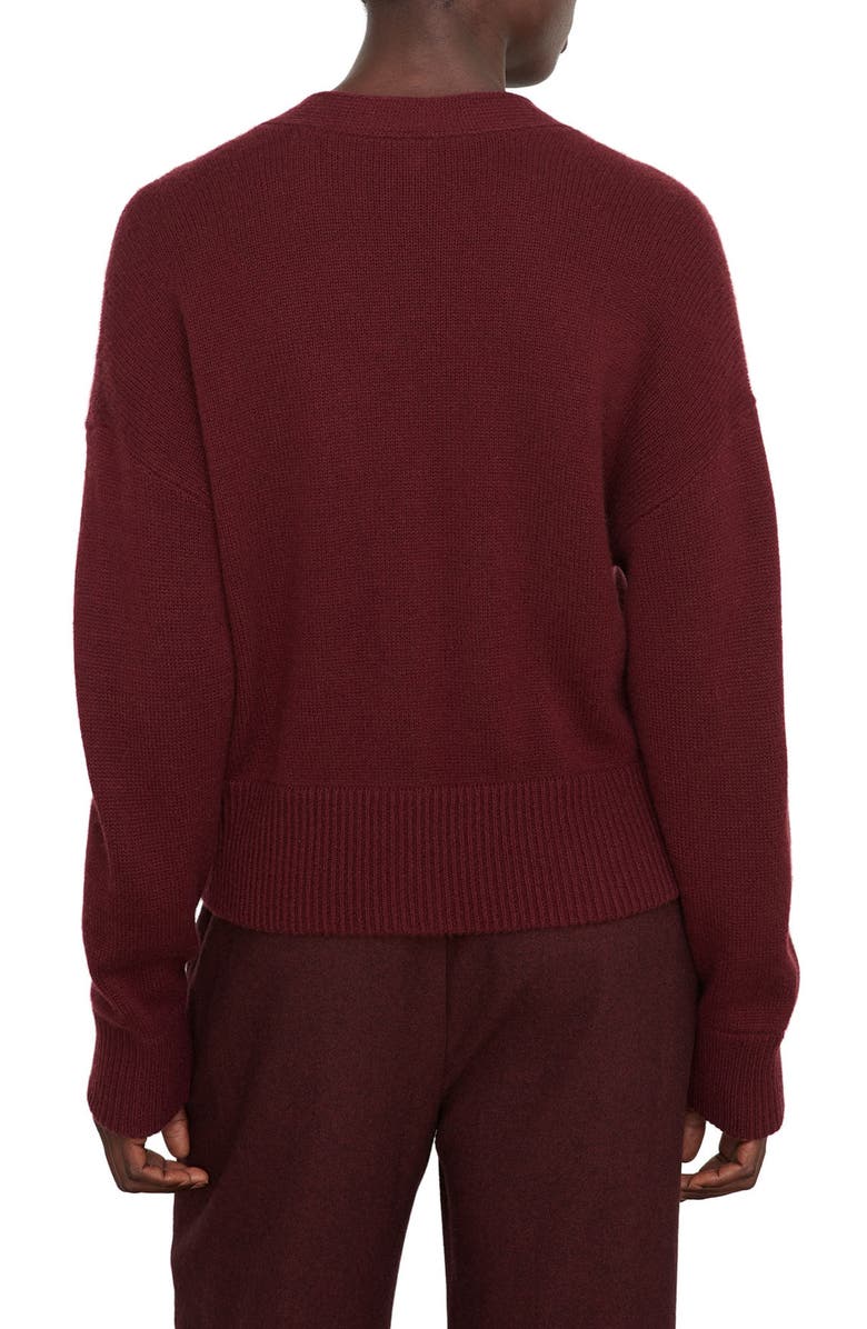 Vince Wool & Cashmere Boxy Cardigan, Alternate, color, Plum Wine