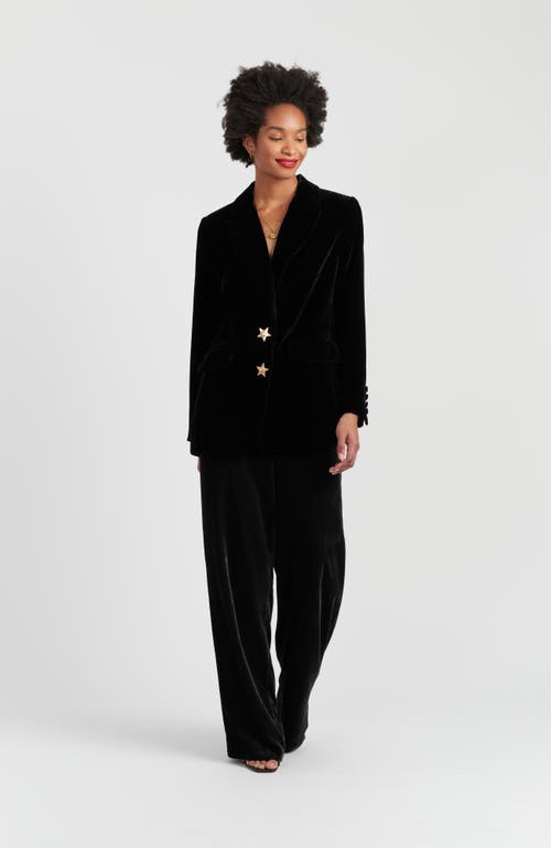 Chinti & Parker Viscose Velvet Jacket In Black
