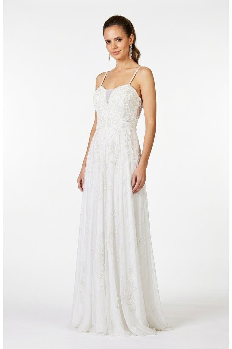 Ginny Sweetheart Beaded Wedding Dress, Alternate, color, Ivory