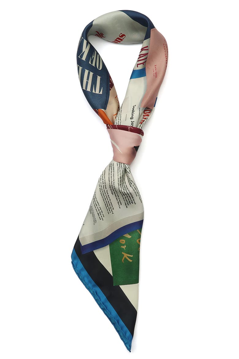 Book Haul Silk Square Scarf, Alternate, color, MULTI
