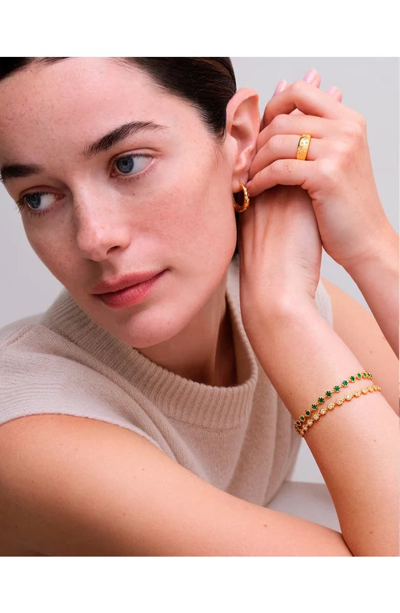 Astley Clarke Gold White Sapphire Deco Tennis Bracelet, Alternate, color, White Sapphire