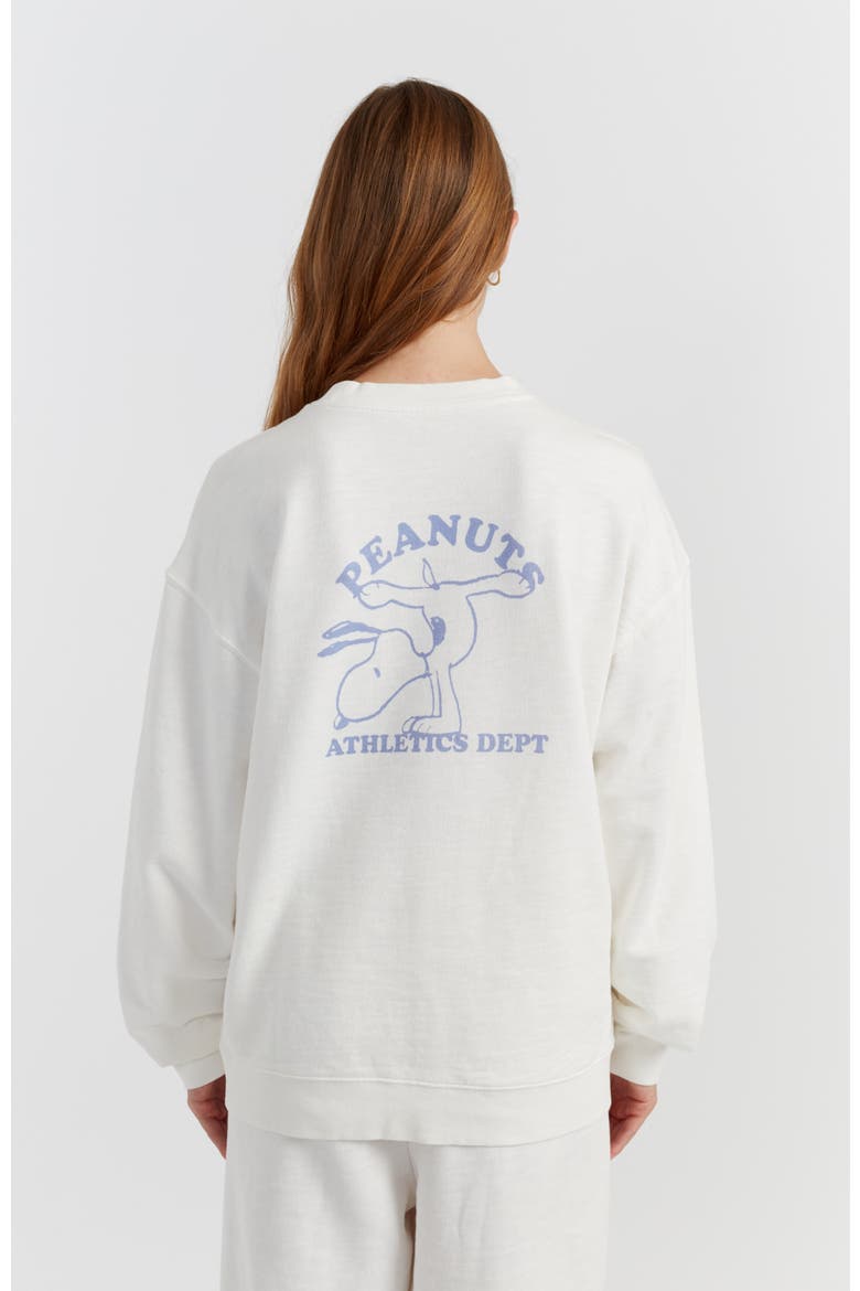 Peanuts Athletics Graphic Cotton Sweatshirt, Alternate, color, Cream