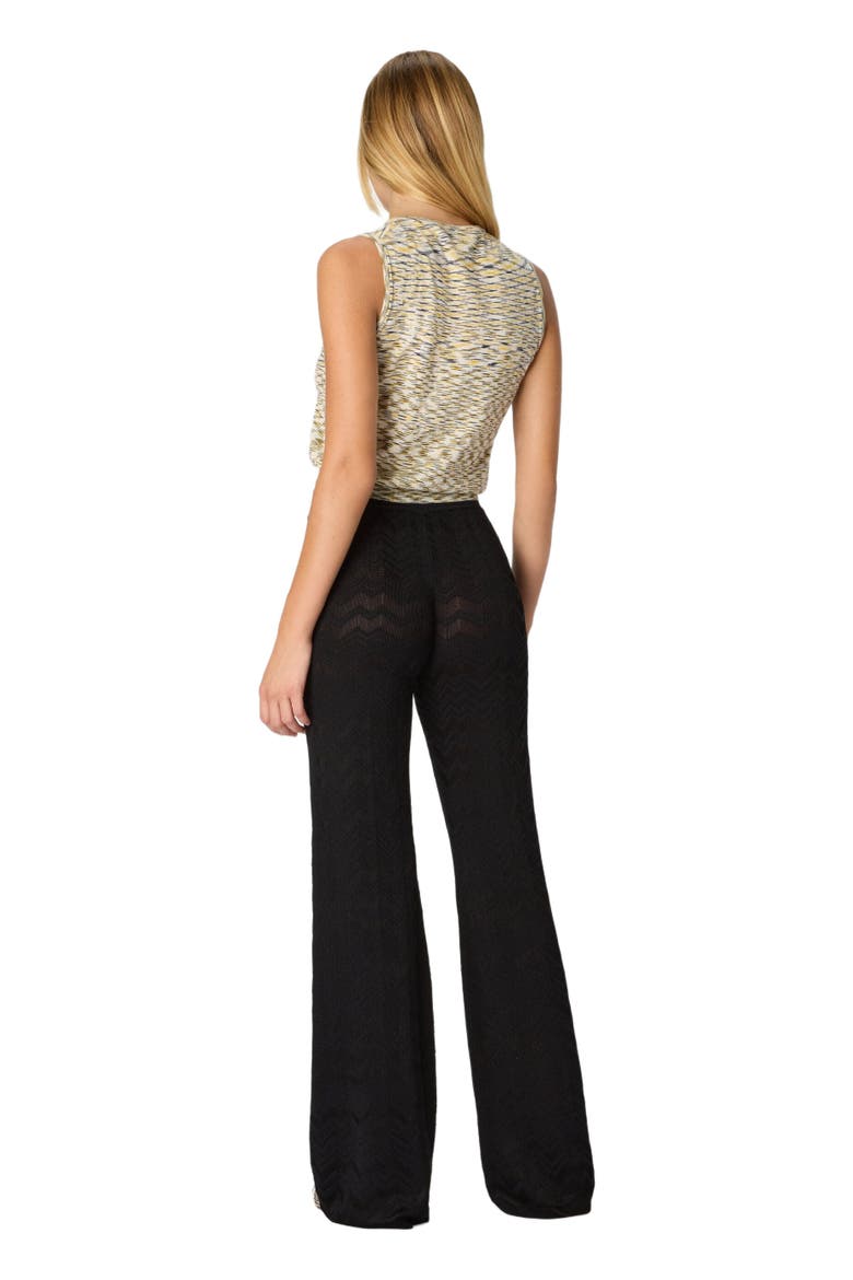 Straight Long Pants In Chevron Pattern, Alternate, color, Black