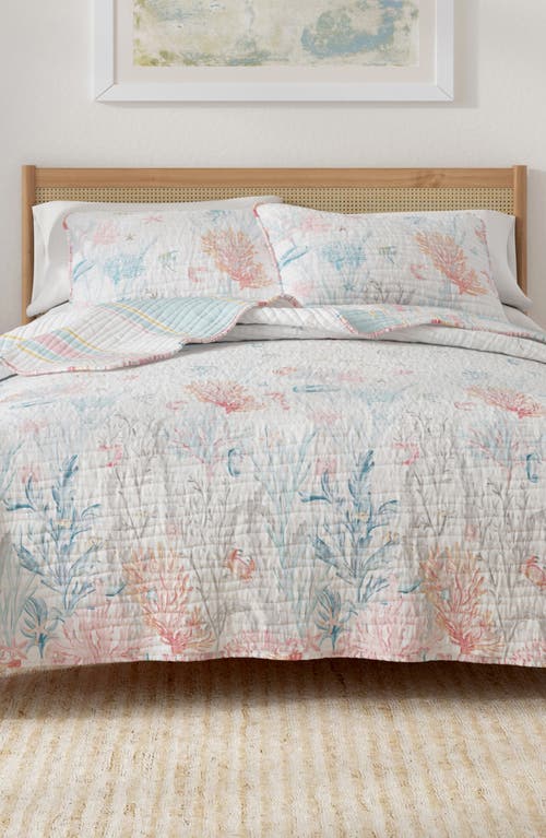 Woven & Weft Coastal Print Quilt & Shams Set In Coral Reef