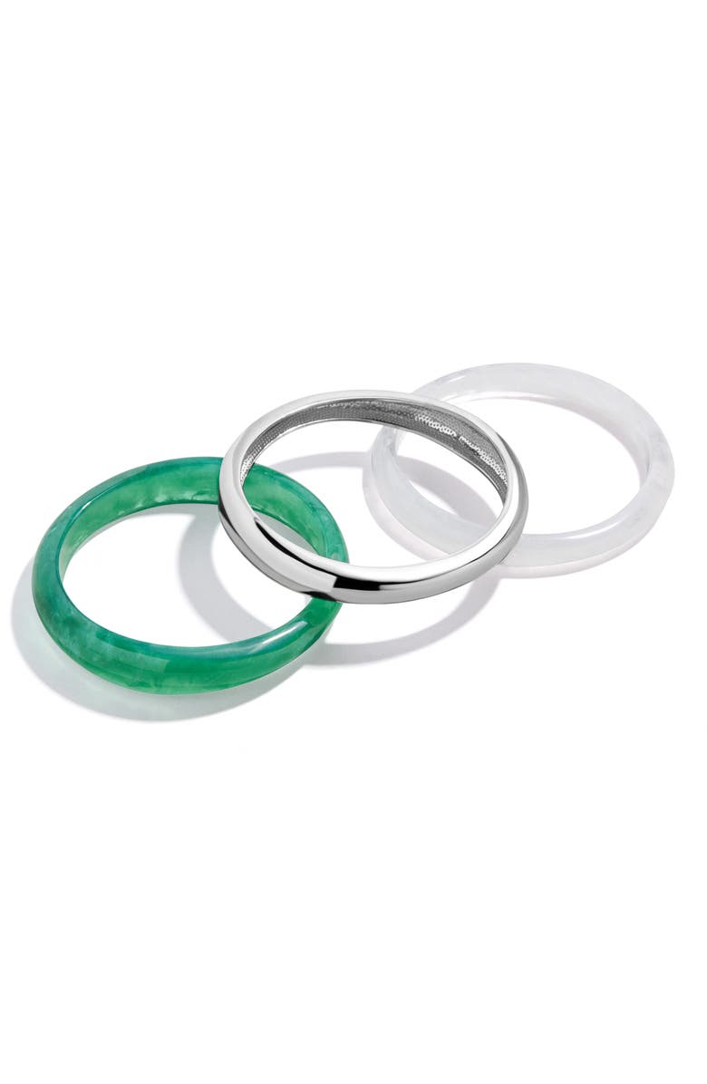 BaubleBar Raven Set of 3 Bangle Bracelets, Alternate, color, Silver